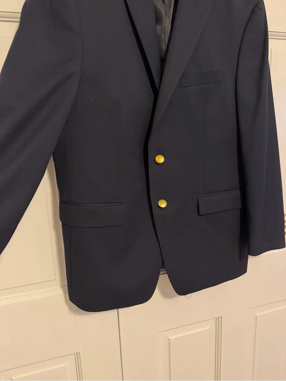 Chaps Navy Wool Blend Gold Button Blazer Men's 40S